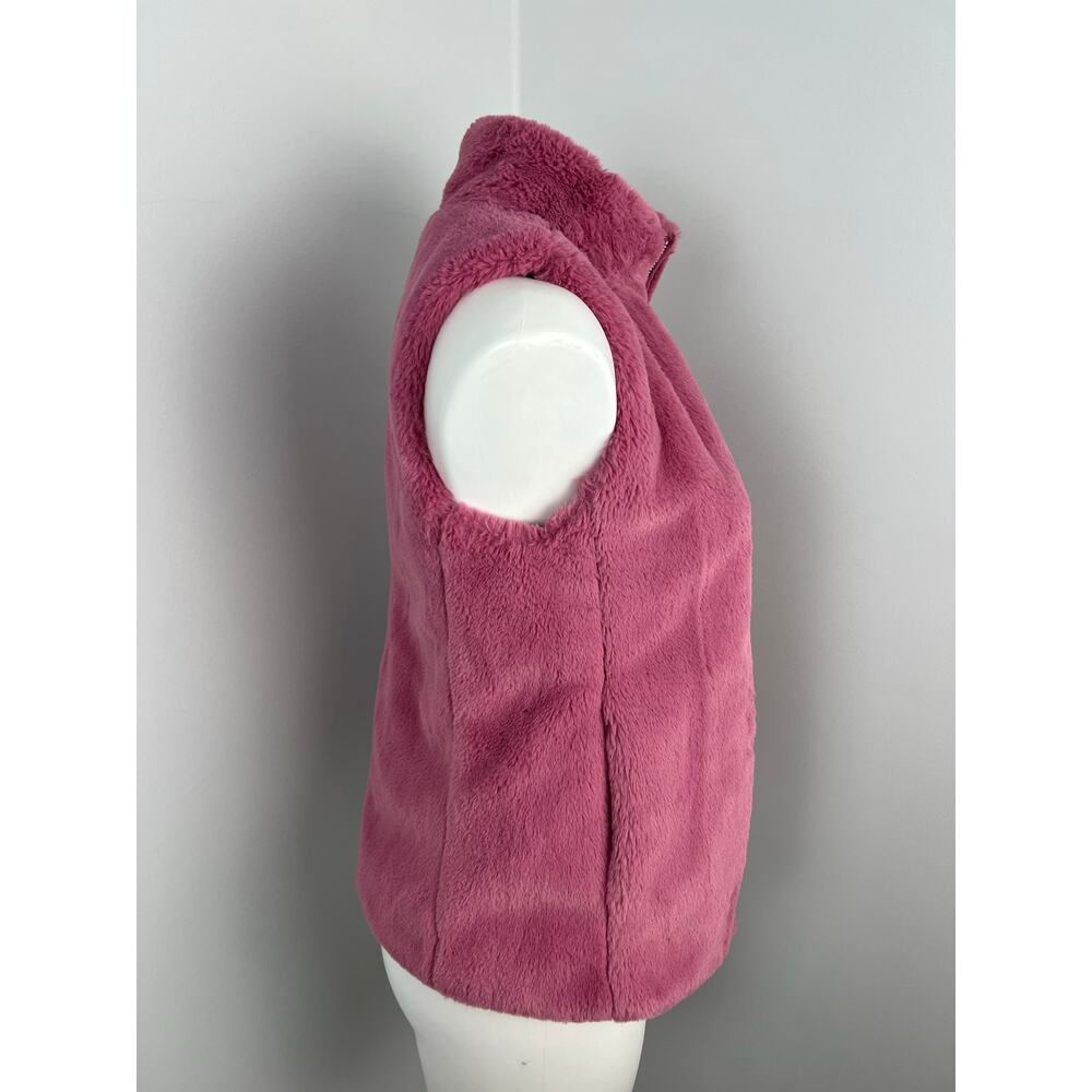 Women's J.Crew Pink Faux Fur Vest XXS - Picture 2 of 6